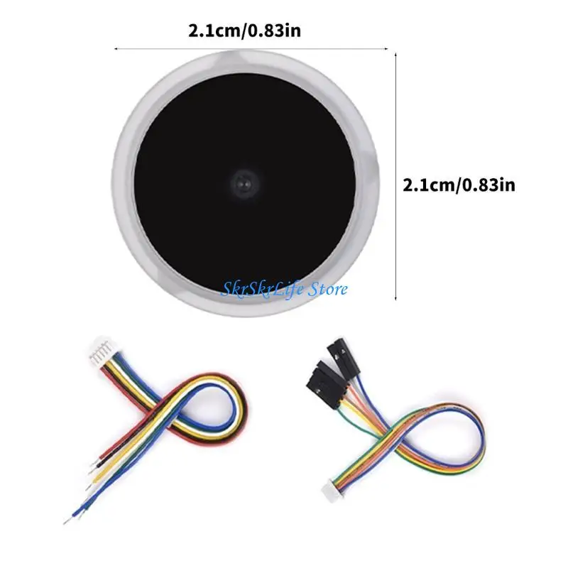 E65E UART Round Round Luz indicador anillo pequeño LED controlado 1D/QR/2D Código barras Escáner QR Código barras