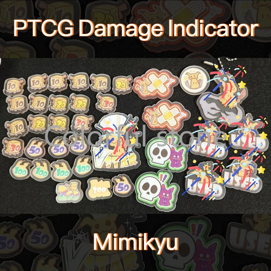 

PTCG Pokemon Match Scoring Damage Counter Damage Indicator Mimikyu Used Board Vstar Borad Role-playing Game Acrylic Gift Toy