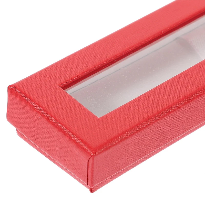 10pcs Paper Pen Box Transparent Window Gift Pen Box Paper Packaging Gift Boxes Birthday Party Gift Pen Wrapping Supplies