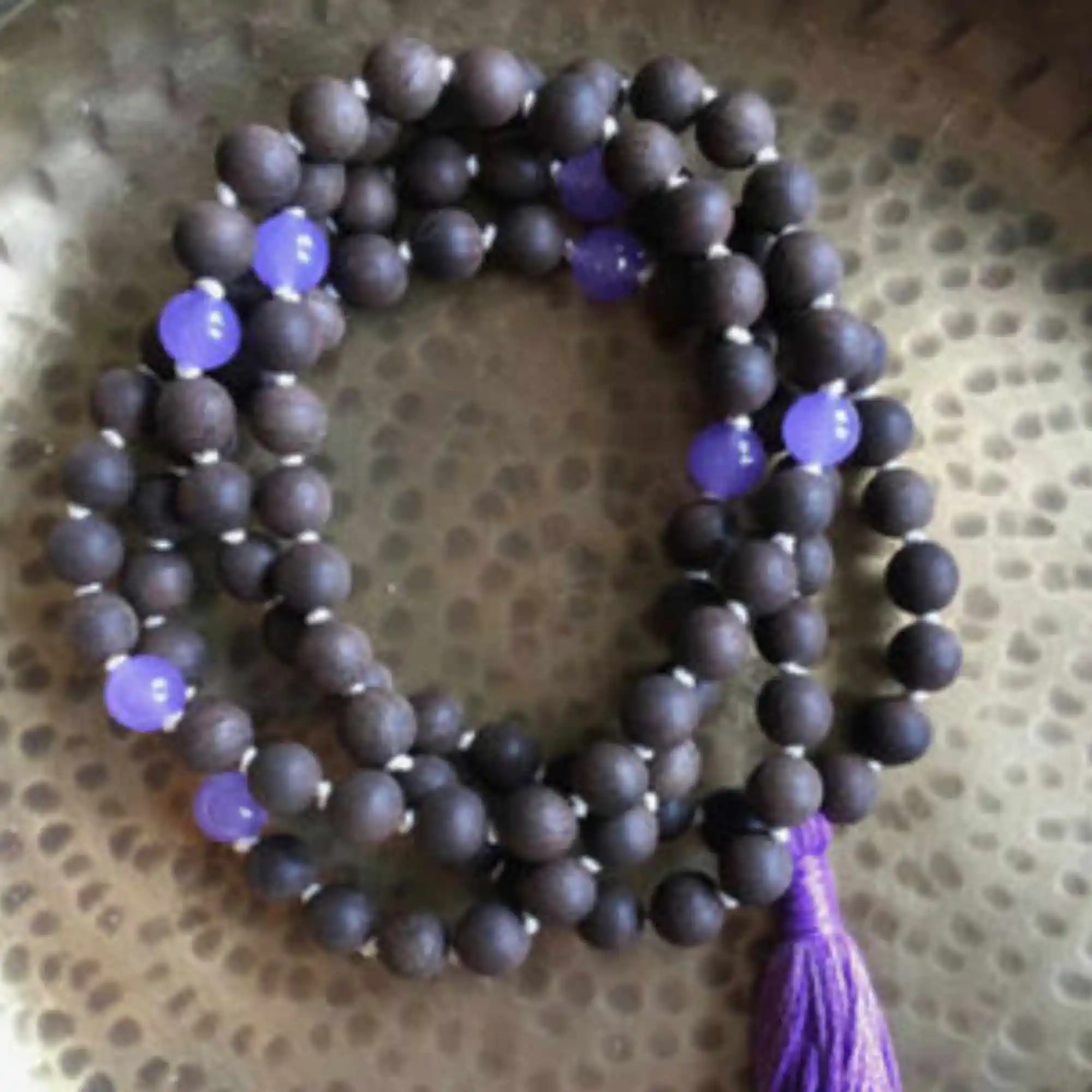 

8mm Natural 108 knot Sandalwood purple jade beads necklace Men's Pendant Prayer Men Women Trendy Zen Hipster Gift Mala Yoga