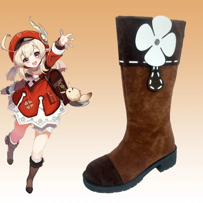 Klee-zapatos de Cosplay de Lolita Genshin, juego de rol de impacto, tacones altos, utilería