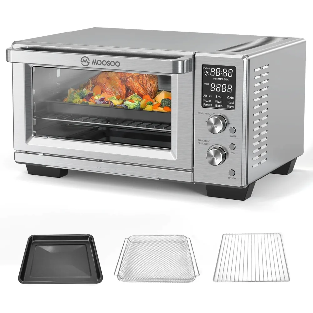 

30Qt Air Fryer Toaster Oven, Stainless Steel Air Fryer Oven, Knob Control, 9 Air Frying Preset Modes，9 Presets Cooking Modes