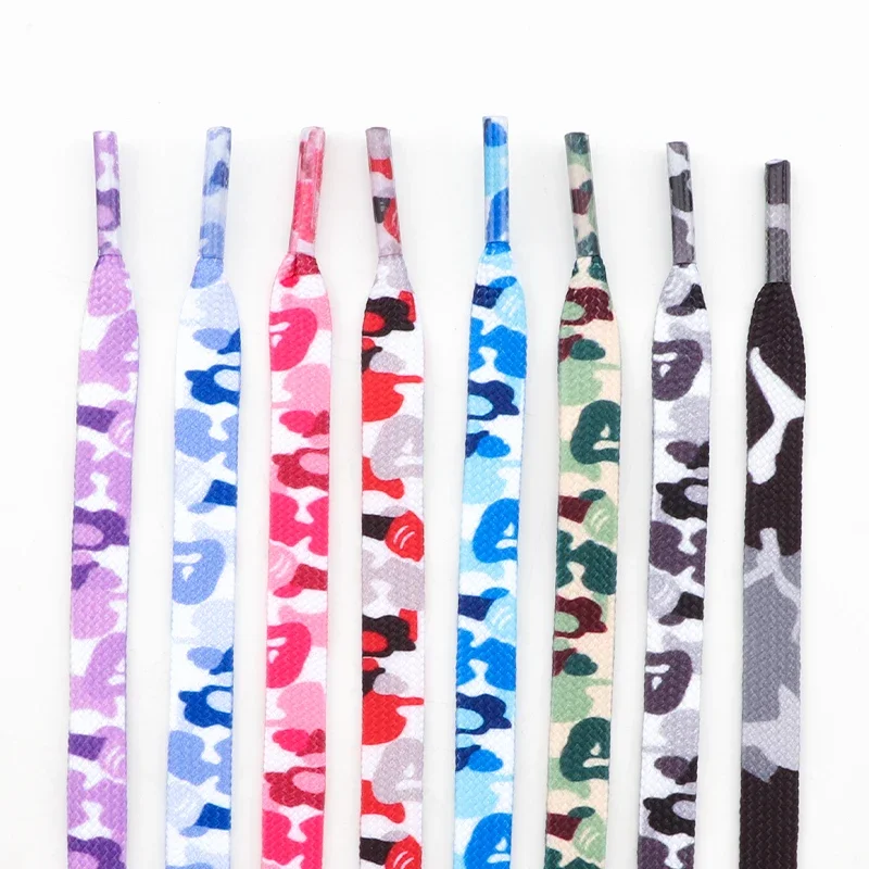 Neue bunte Schnürsenkel mit Tarnmuster, flache Schnürsenkel für Turnschuhe, AJ1 und AF1, Stiefel für Herren und Damen, Freizeit-Schnürsenkel-Zubehör