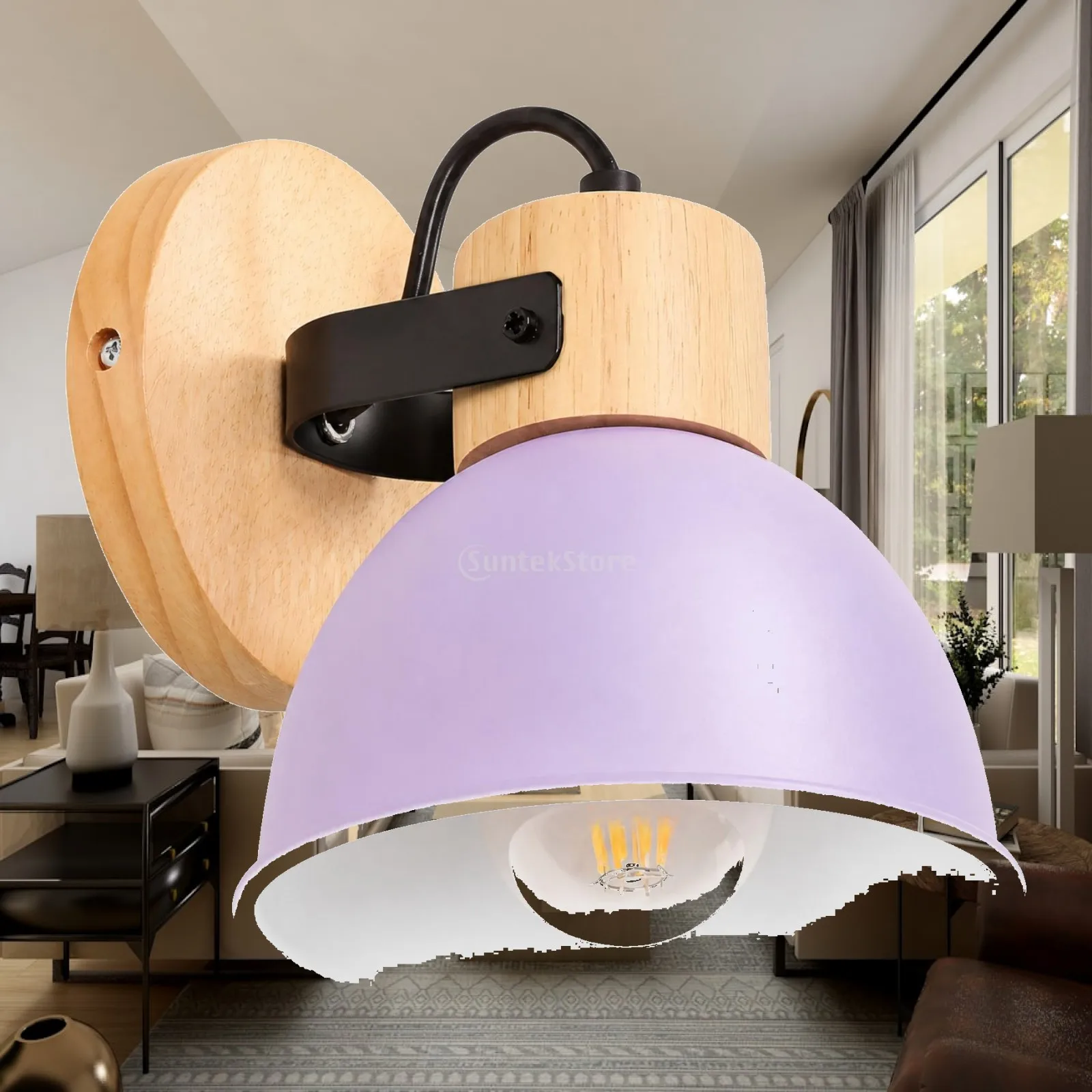 Adjustable Wall Light with Metal Shade Industrial E27 Socket Wall Lamp with Adjustable Arm Space-Saving Easy to Install