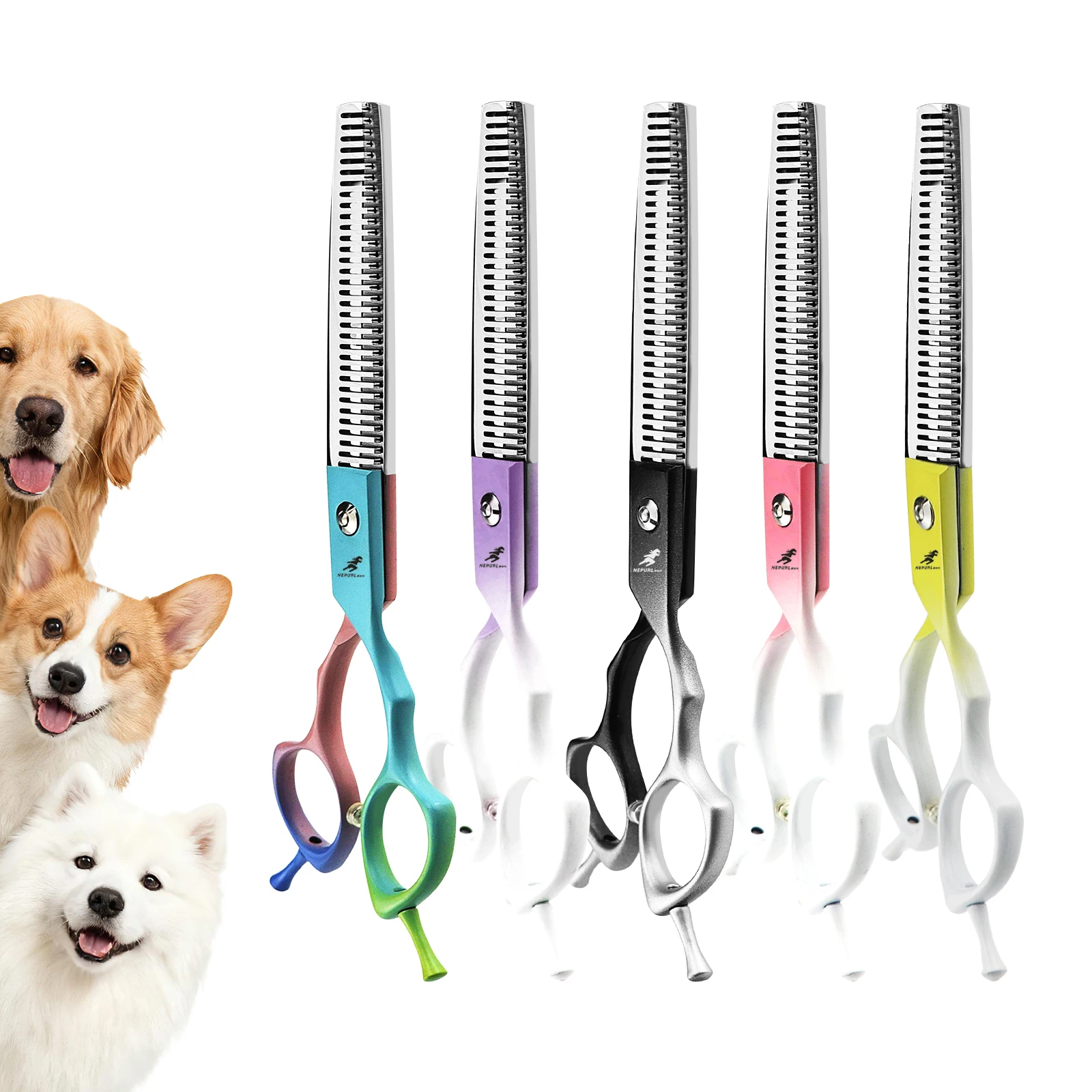 Multiple color option 6.5inch gradient color thinning Scissors Pet Grooming Scissors Dog Scissors Sharp beauty comfortable