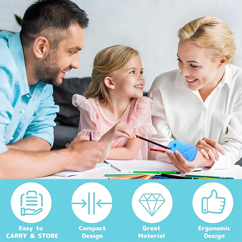 12Pcs Mini Dual-Holes Pencil Sharpeners With Lid Compact Colored Handheld Pencil Sharpener Portable Manual Pencil Sharpener