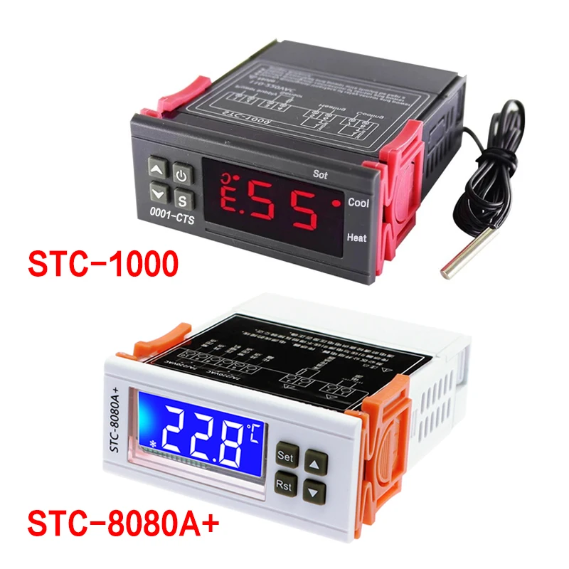 STC-8080A+ STC-1000 STC-3028 Digital Refrigerator Thermostat Temperature Controller Refrigeration Thermoregulator Incubator