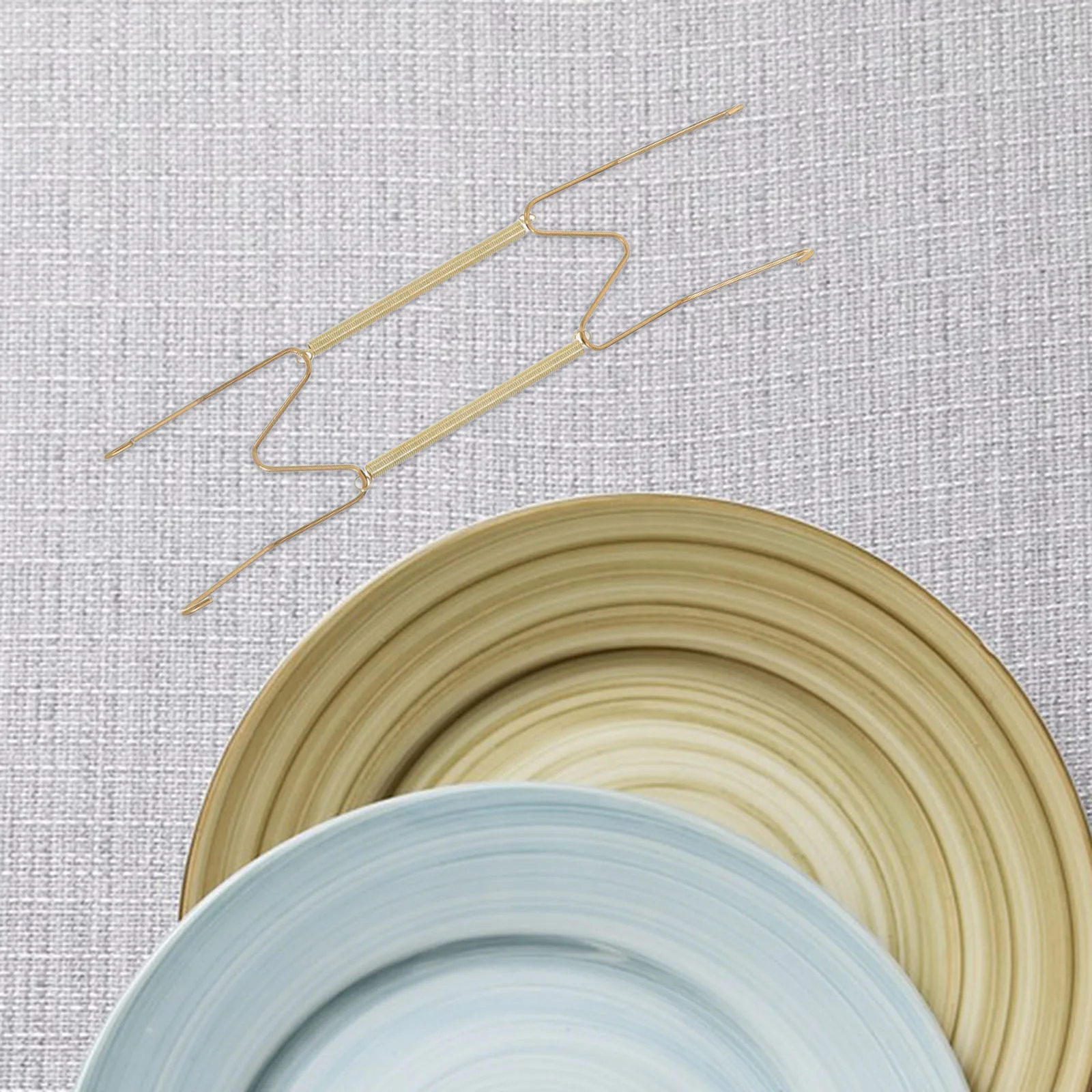 

10Sets Plate Display Stands Steel Curved Legs Spring Hook Rack Invisible Dish Holder for Office Home Plate Display Rack