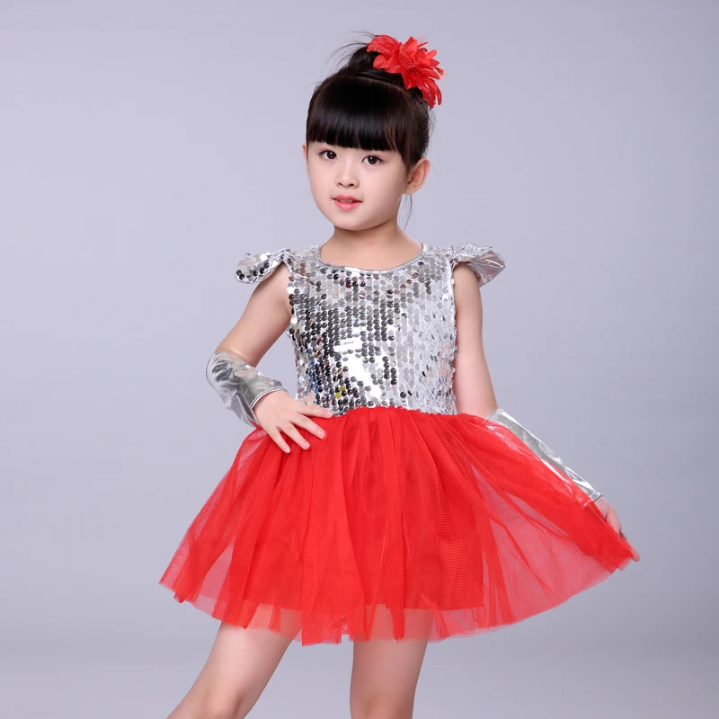 Children's jazz dance performance costume boy's sequin girl's infant ballet performance costume Princess Pengpeng gauze skirt