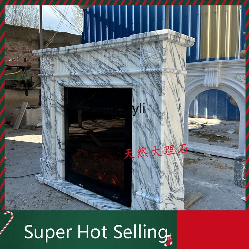 

D071 Marble fireplace French large white stone fireplace living room entrance fireplace decorative cabinet
