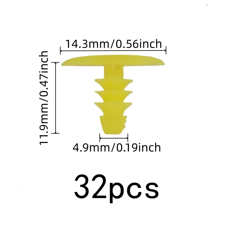 32 pcs Windproof Strip Clips for Frame Seal Fixing, Easy One-Step Install, Yellow Plastic Body, Multipurpose