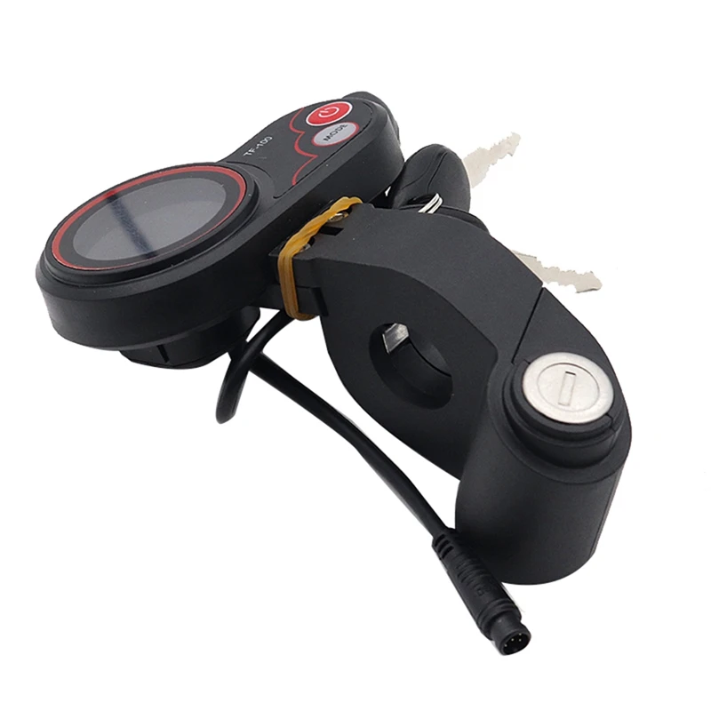 

【RU09】TF-100 LCD Display Throttle Meter Dashboard 6PIN Switch with Electric Door Lock Key for KUGOO M4 Electric Scooter