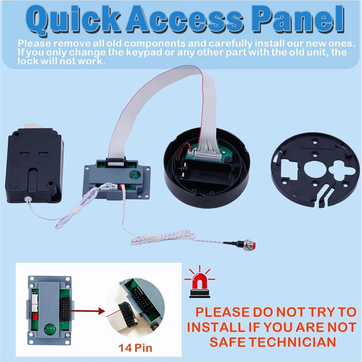 

ABNJ Замена предохранительного замка Электронная безопасная клавиатура с поворотным замком Подходит для быстрая безопасная дверь