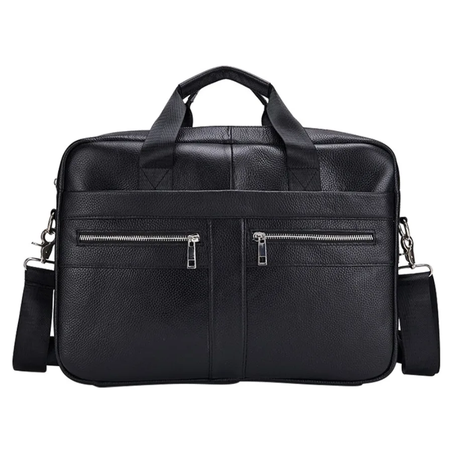 

【New style】- men's briefcase genuine leather men's bag official bag 14-inch computer bag men's portable one-shoulder business b