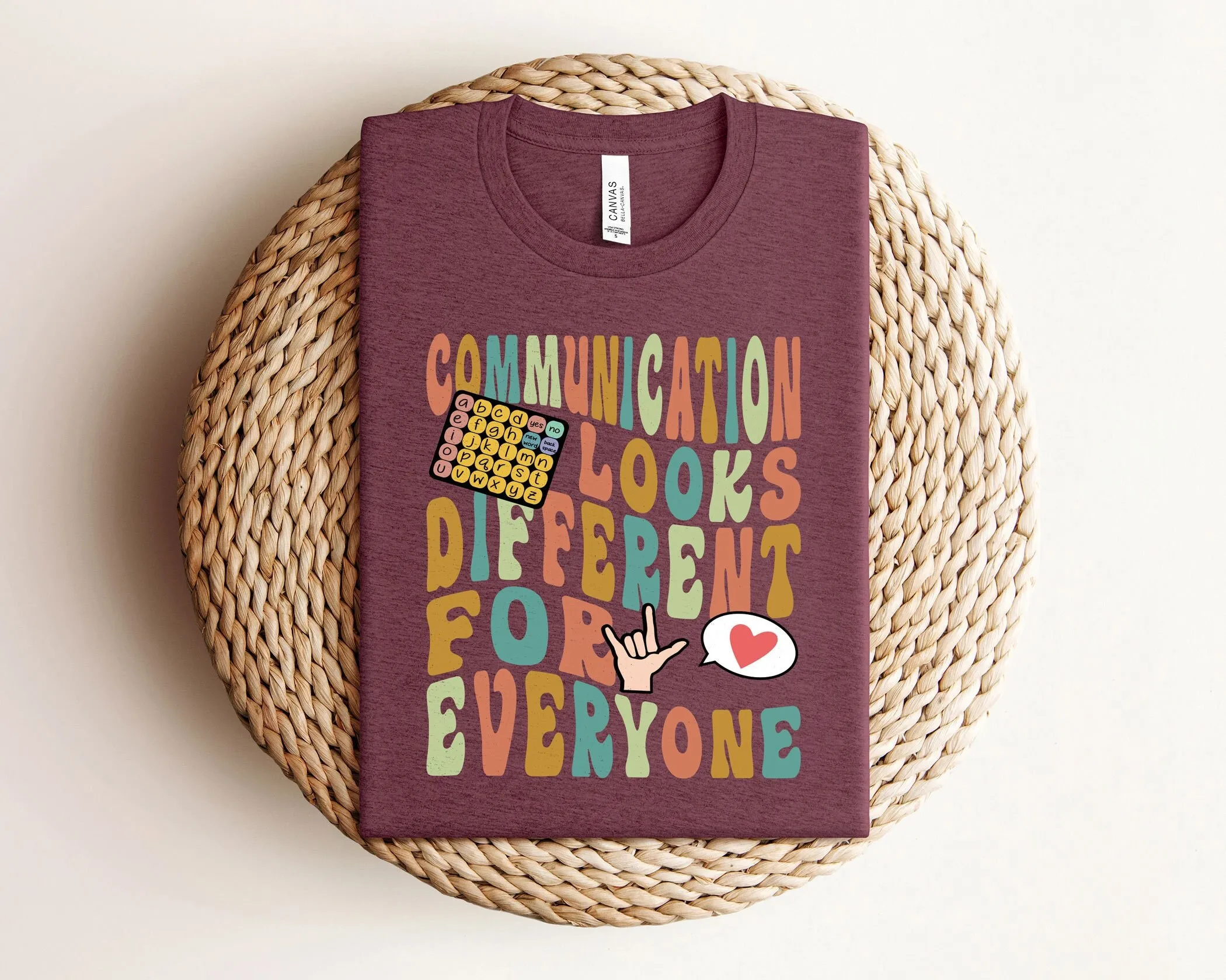 Communication Looks Different For Everyone T Shirt Diverse Speech Therapy Aac Slpa Teacher