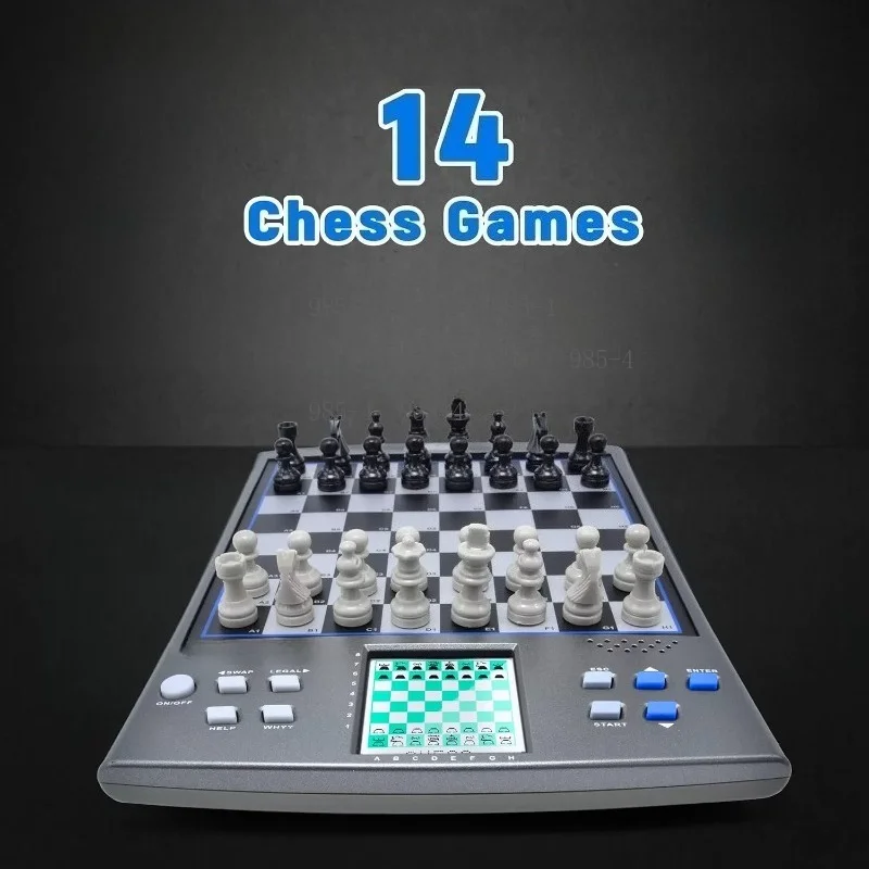 Smart Learning Electronic Chess Board Two‑Player Versus 14‑In‑1 Chess Toy English & German Version
