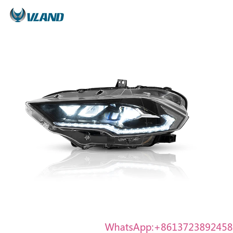 

VLAND Full LED Headlights With Welcome Breathing Lamp Head Light Assembly 2018 2019 2020 Headlamp for Ford Mustang Auto Lamps