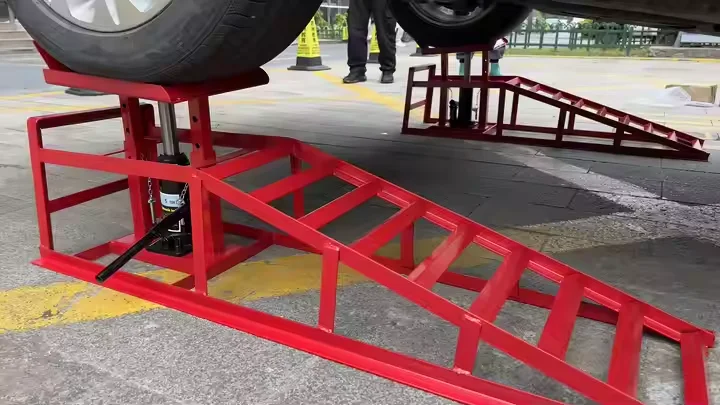 A Pair 5 Ton Steel Vehicle Lift Ramp CE 5T Adjustable Hydraulic Car Ramps For Repair Lifting Equipment Vehicle Tool