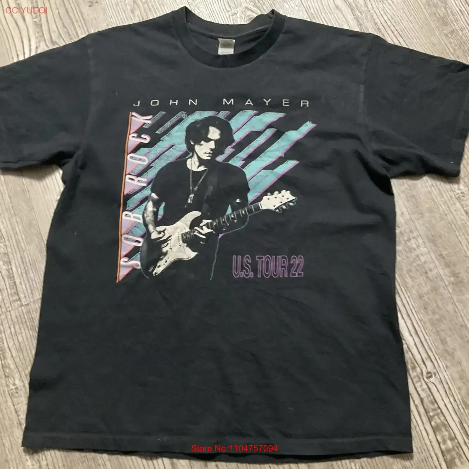John Mayer Sob Rock U S Tour 2022 Concert T Shirt Black Large vintage Washed streetwear graphic Unisex designer clothes Casual