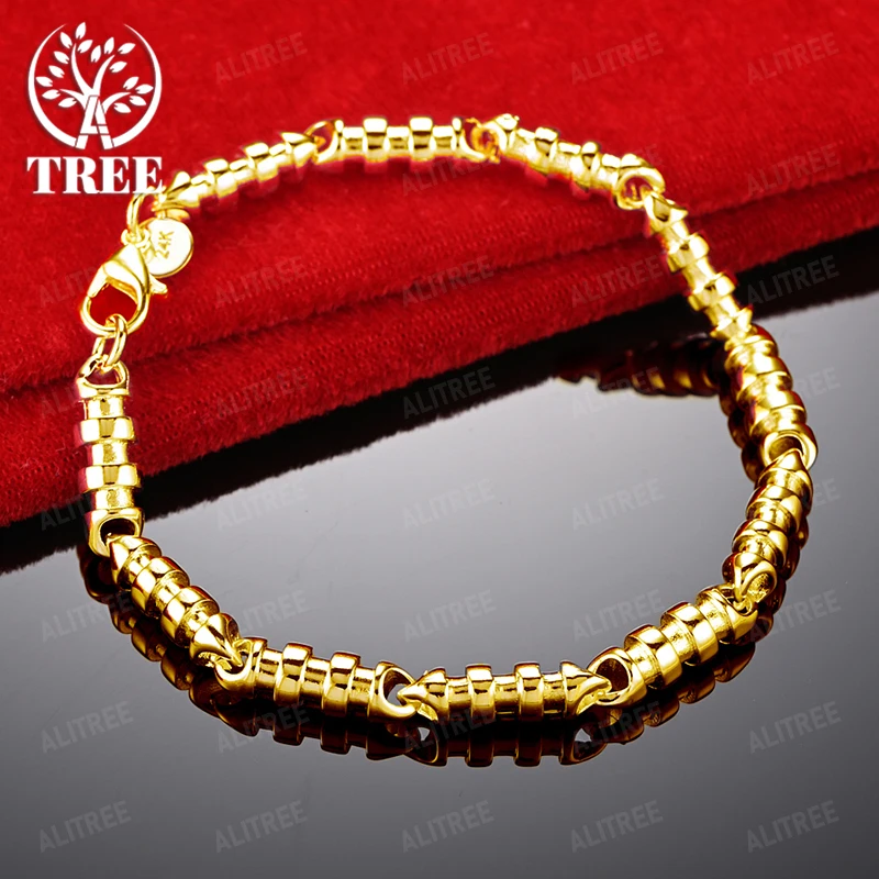 Charm Luxury 18k Gold Dragonfly Crab Keel Chain Bamboo Bracelet Men Women Birthday Christmas Party Gift Cute Jewelry Accessories