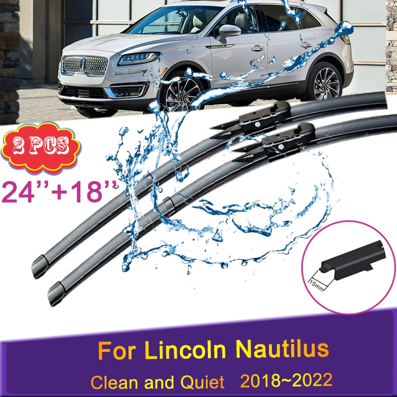 

Car Wiper Blades for Lincoln Nautilus 2018~2022 2019 2021 Front Windshield Frameless Durable Rubber Snow Shaving Accessorie