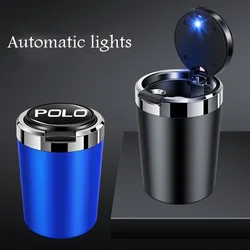 New multifunctional car ashtray with LED light one touch open lid cigar cup suitable for Volkswagen Polo 6R 6N 6N2 6C 9N Rline