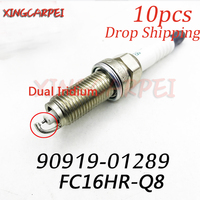 10pcs 90919-01289 FC16HR-Q8 Dual Iridium Spark Plug For Toyota UX250H/200 Corolla RAV4 Camry Avalon Sienta 9091901289 FC16HRQ8
