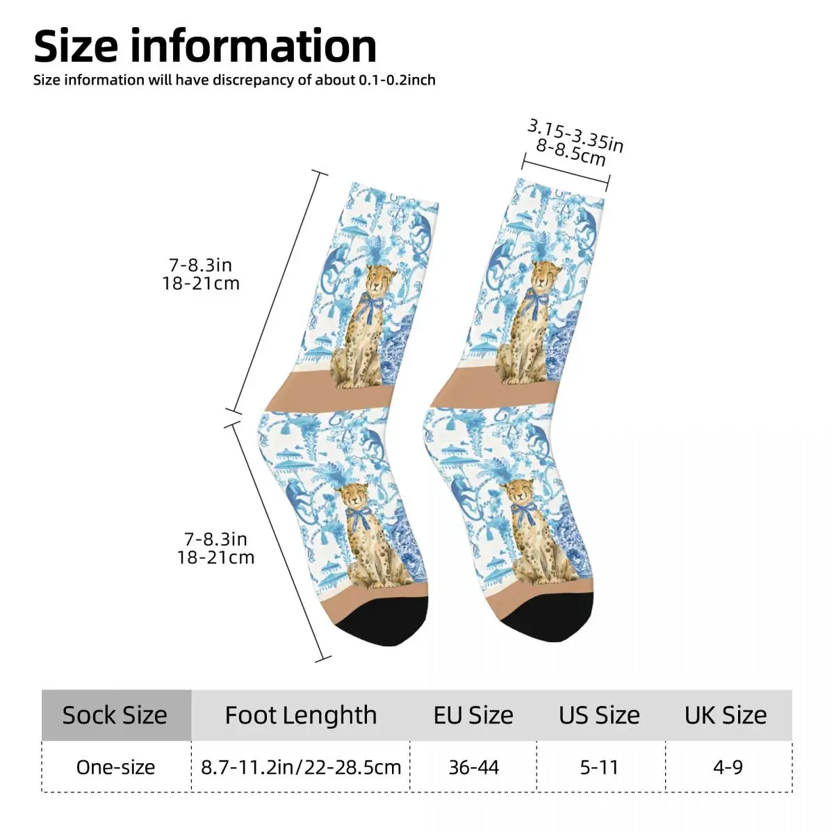 At Home With Twin Leopards Sock Printed Man Polyester