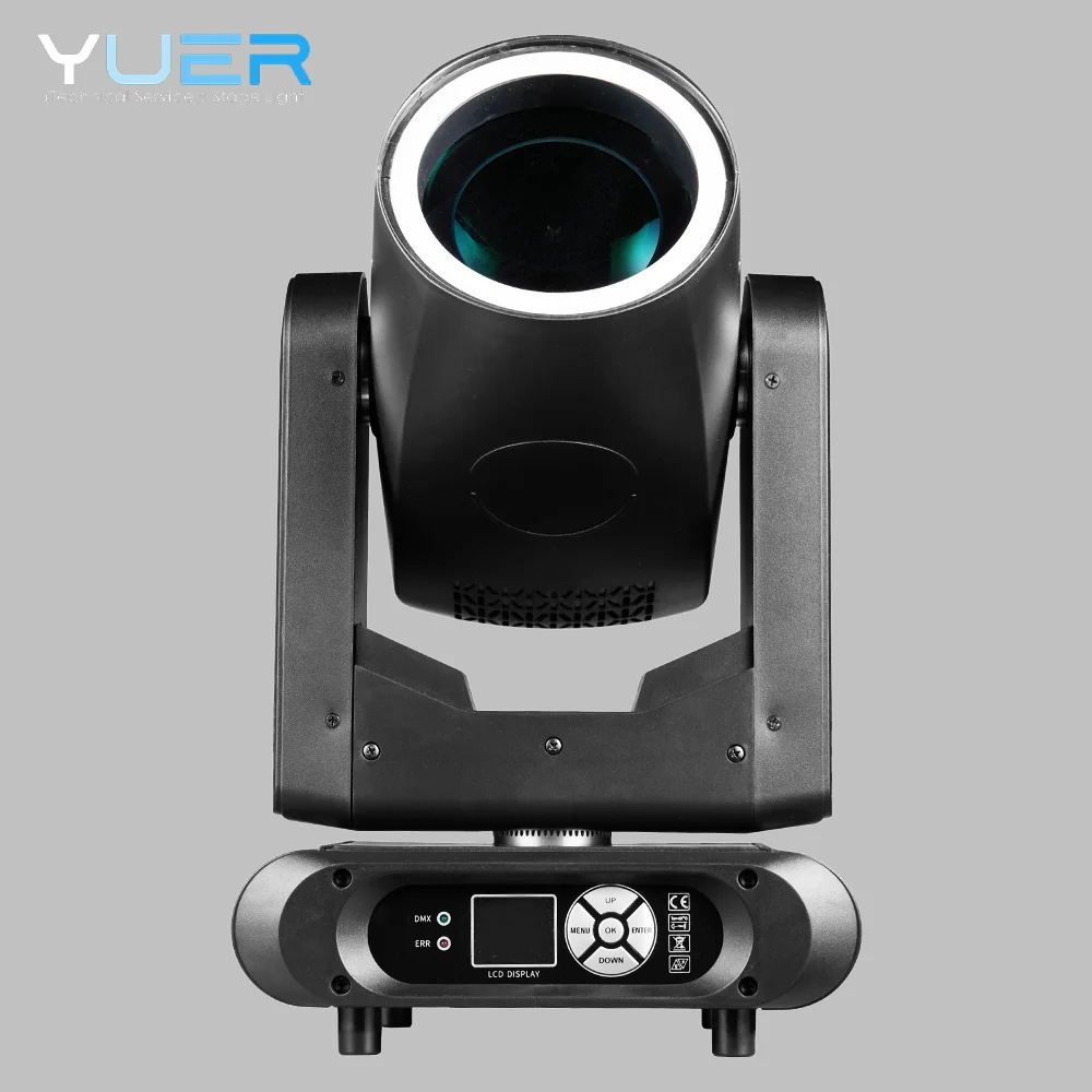 8 قطعة 300 واط LED شعاع تتحرك رئيس ضوء مع حلقة 8 + 18 دوران المنشور التركيز غسل قوس قزح تأثير DMX512 لحزب دي جي ديسكو