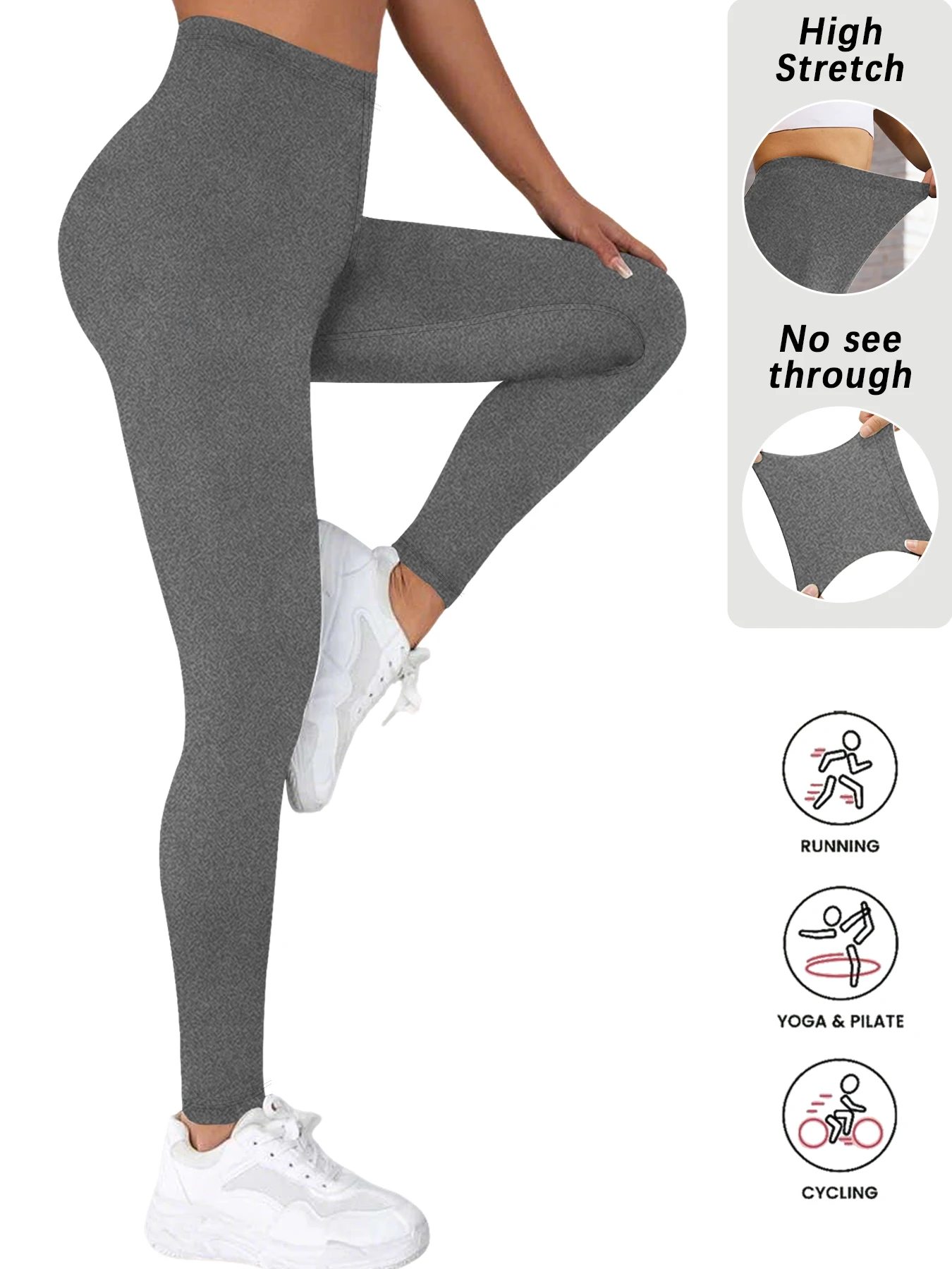 

Women's Low Rise Workout Leggings - Super Soft High Elastic Tights for Yoga Running Training Daily Life