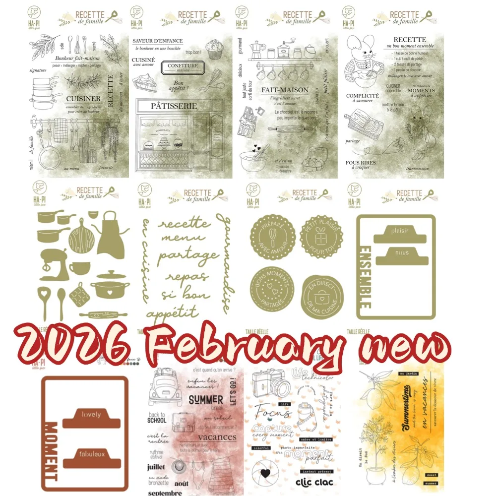 Brush Orange Stamps And Dies New 2026 Scrapbook Diary Decoration Stencil Embossing Template DIY Greeting Card Handmade