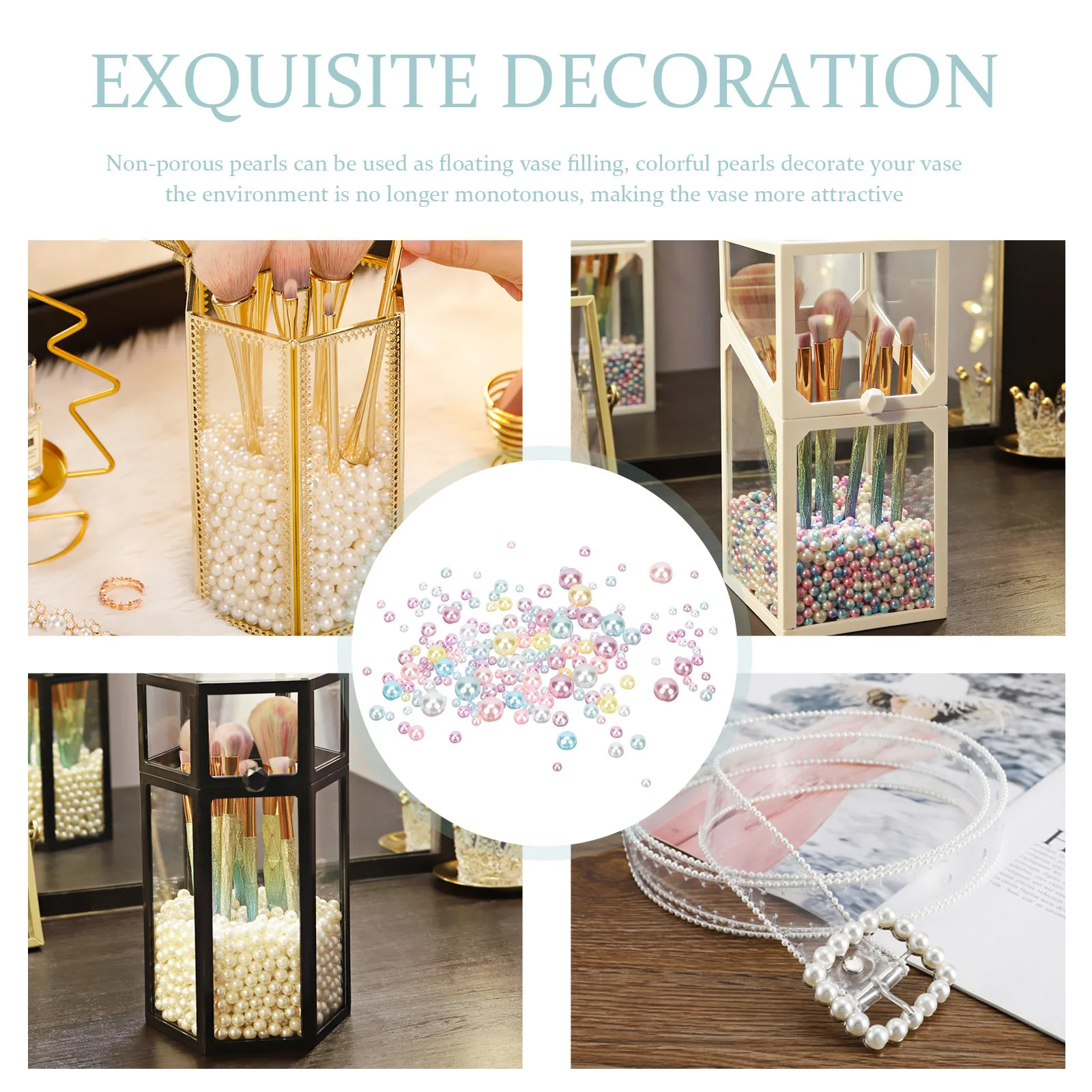 400 Uds. Florero de perlas flotante, decoración sin agujeros, arreglo de flores DIY, suministros para manualidades, perfecto para centros de mesa, regalos hechos a mano