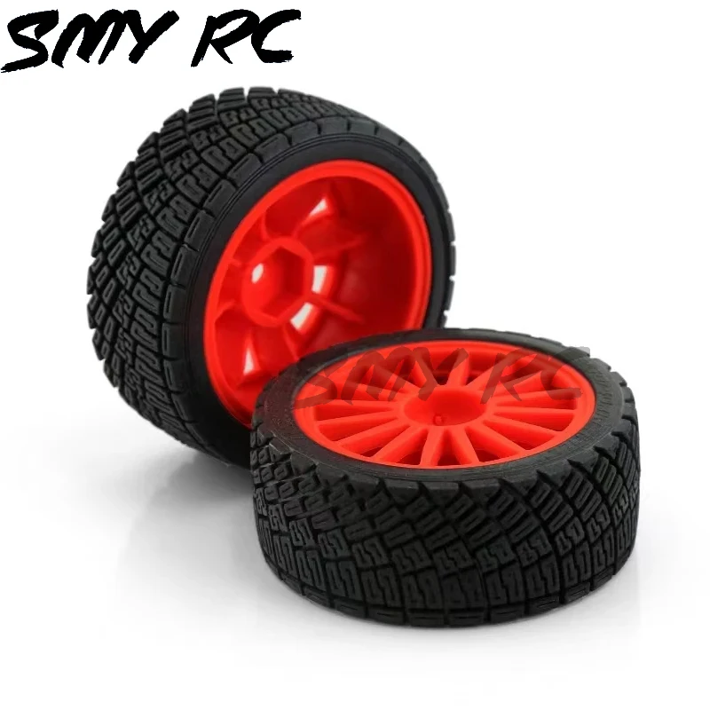 RC Car Rubber Tires & Wheels Rims for 1/10 On-road Rally Car WRC i20 Tamiya Kyosho hpi Tamiya TT02 XV01 PTG Optional Wheel Hub