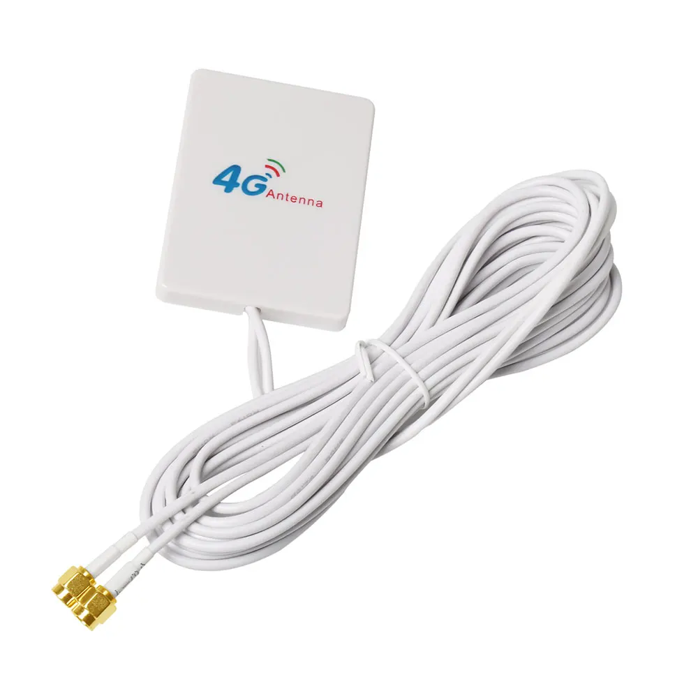 

3G 4G Lte Flat Panel Antenna Signal Amplifie With Sma Ts9 Crc9 Connector 3M Cable For Huawei E8372 E3372 B315 Router Modem