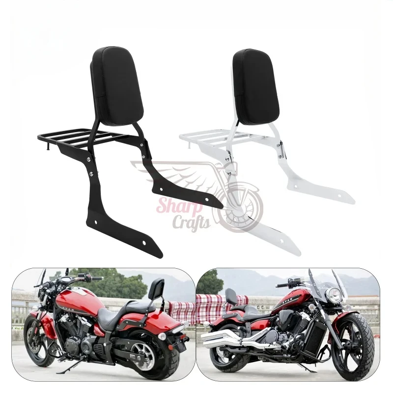 Motorcycle Rear Passenger Sissy Bar Backrest With Luggage Rack Pad Kit For Yamaha Stryker 1300 XVS1300 XVS 1300 2011-2017 2016
