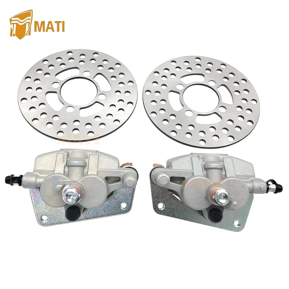 MATI przednie lewe prawe zaciski hamulcowe i tarcze tarczowe do Yamaha YFZ450 2004-2009 W/klocki 3GD-2582T-10-00 5TG-2580T-11-00 fabrycznie nowe