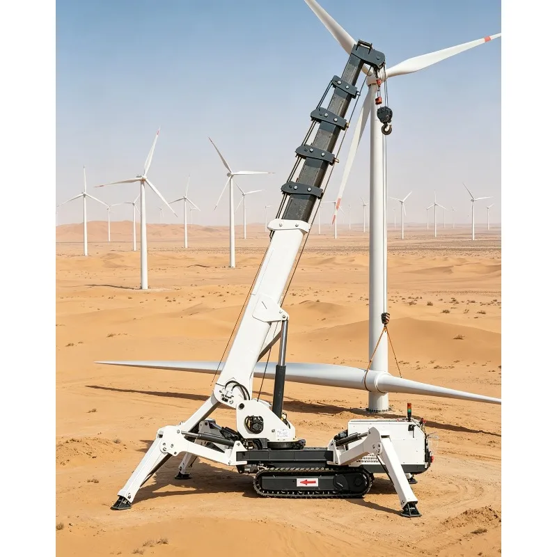 High Performance Spider Crane 1.2T-8T Crawler Mobile Crane Long Reach Arm 360° Rotation Multifunctional Lifting Machine  Supply