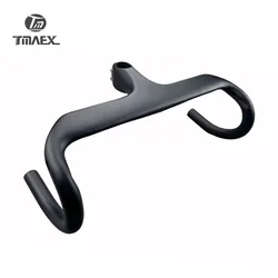 Full Carbon Bicycle Handlebar, Road Bike Handlebar, Integrated with Computer Stent Hole, No Logo, 28.6mm