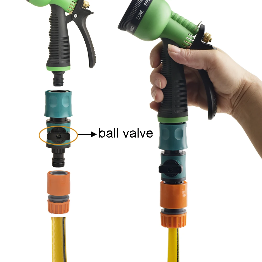 1/2\'\' 3/4\'\' 1\'\' Tap Hose Quick Connecter Valve Nipple OD16mm 20mm 32mm Garden Hose Waterstop Fittings Watering Gun Adapter