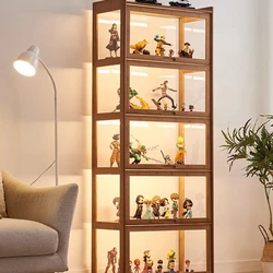 Hand-made toy display cabinets acrylic bookcase floor transparent shelf dust-proof storage cabinets household lockers.