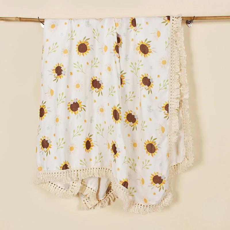 Mantas para bebé con estampado de oso, muselina de algodón para recién nacidos, manta para envolver, ropa de cama para bebés, niñas y niños, manta para dormir, accesorios para bebés_voghion.com
