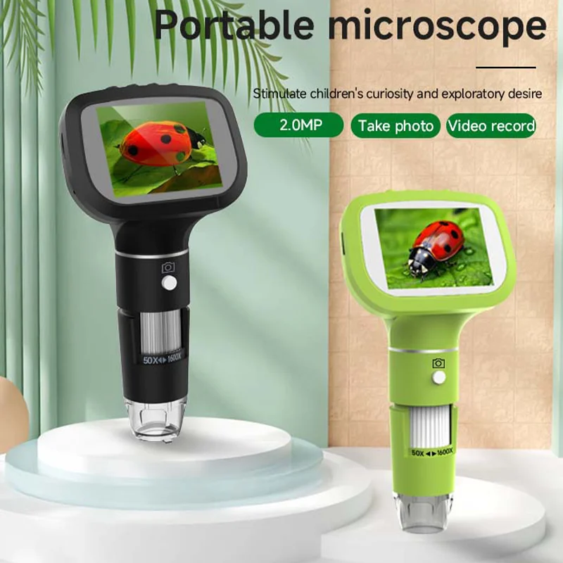 Kids.Outdoor Utensils - Mini microscope de 2,4 pouces 1600X,