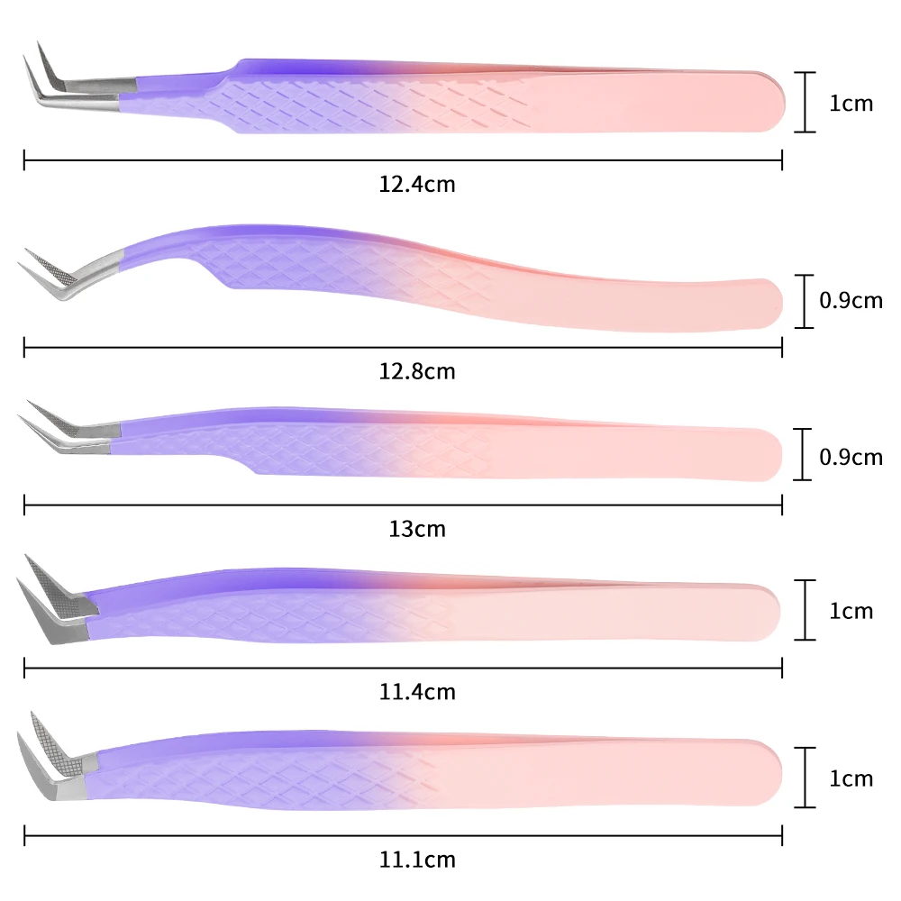 Roestvrijstalen wimperverlengingspincet met vezelpunten, hoge precisiepincet voor volumefans, make-uptools, goudkleurig, 1-delig