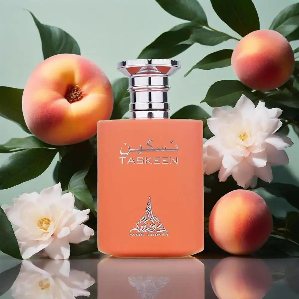 Paris Corner Taskeen Peach Tea EDP 3.4 Fl Oz – Fragancia Frutada Unisex, Vibe Tea Peach, Perfume Duradero 8-10H, Aroma Suave