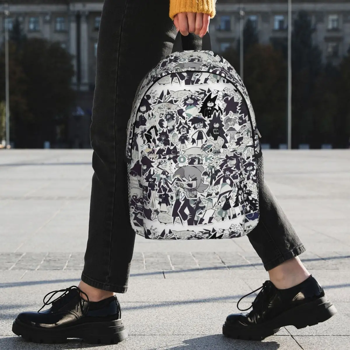 Cartoon Miss Circle Backpack Student BookBag Men Women School Bag Computer Shoulder Bags