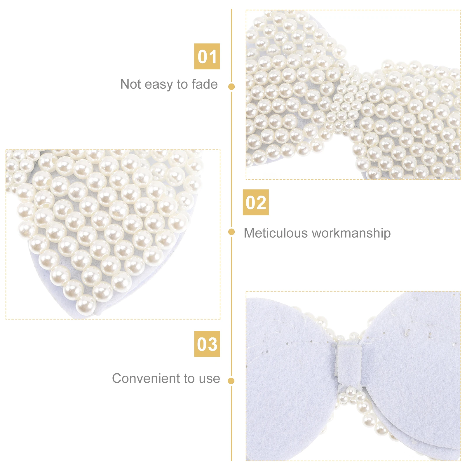 

2pcs Pearl Bow Applique Shoes Clothing Patches Sew-On Garment Accessories Sewing Repair Decorative For Belt Bag Dress Handicraft