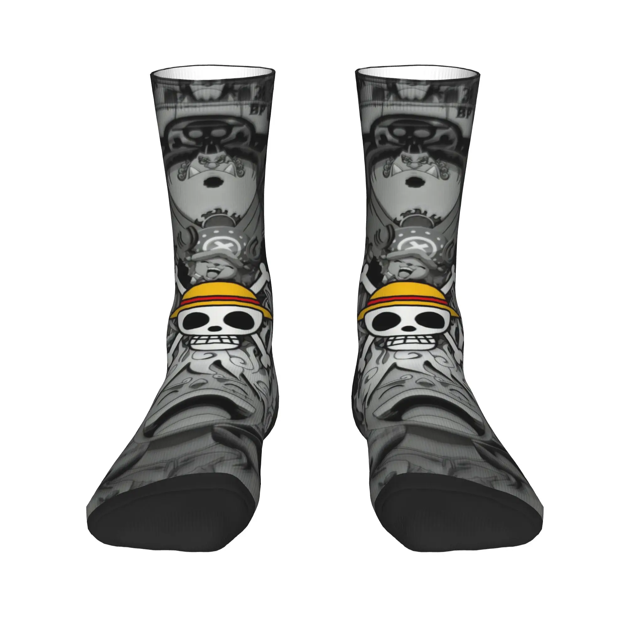 Luffy Zoro Tony Chopper anime meias para mulheres homens durante toda a temporada meias fofas de tubo médio absorventes de suor