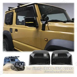 2-door Rear View Mirror Cover With LED Turn Lights For Suzuki Jimny JB64 JB74 2023 2024 Buckle Type Rearview Side Mirror Cap