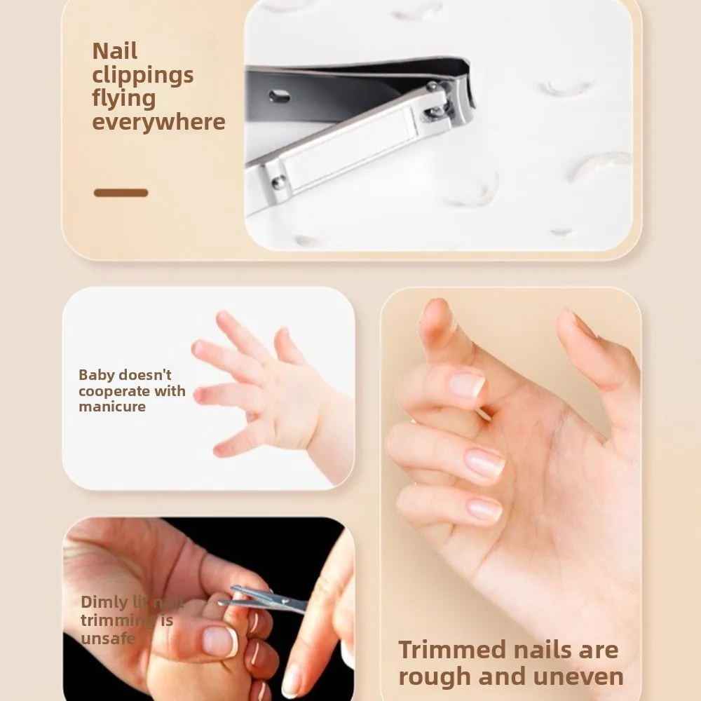 

Multifunction Electric Smart Nail Clippers 3 Speeds with LED Light Electric Nail Clippers Anti Pinch Anti-Splash Nail Trimmer