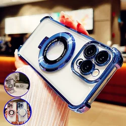 for Poco C65 Shockproof Glitter Plating Magnetic Bracket Case for Xiaomi Poco C65 M 6 M6 F6 X6 X5 X3 M3 Pro F3 Stand Soft Cover